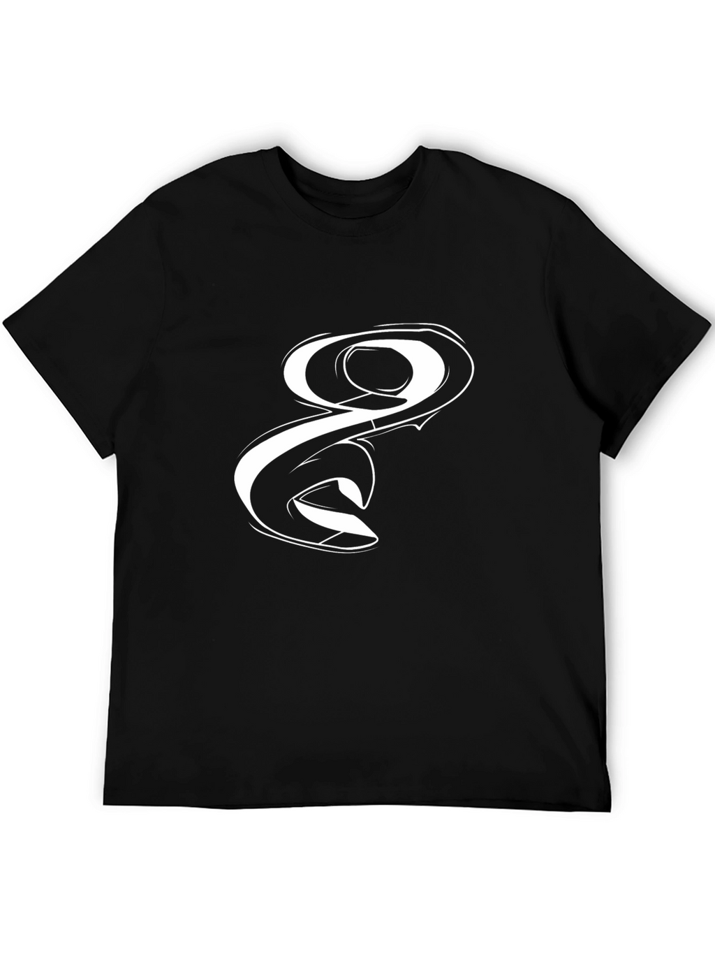 Black T-Shirt with White Graphic Design