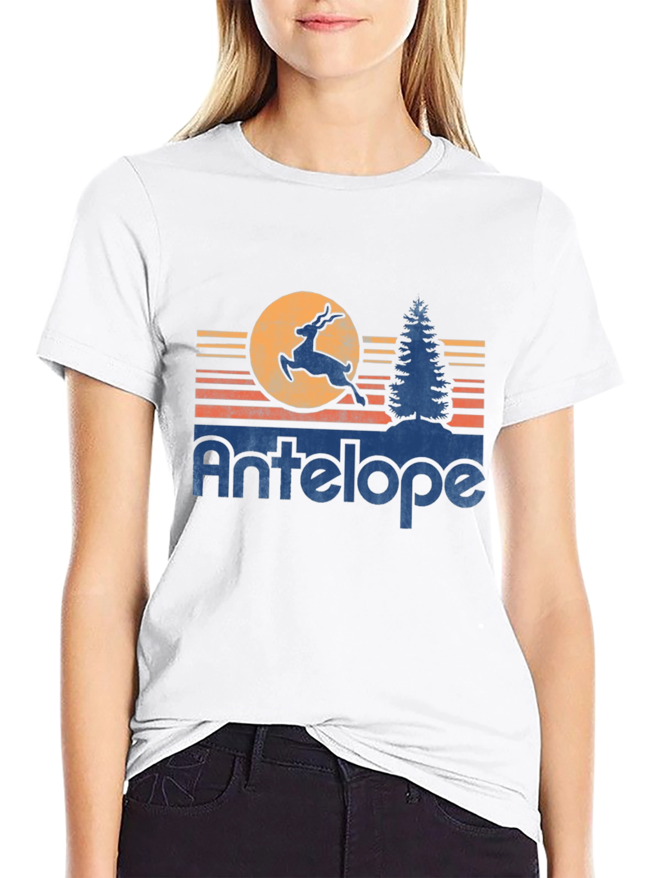 Retro Antelope Graphic Tee - Soft Cotton Blend