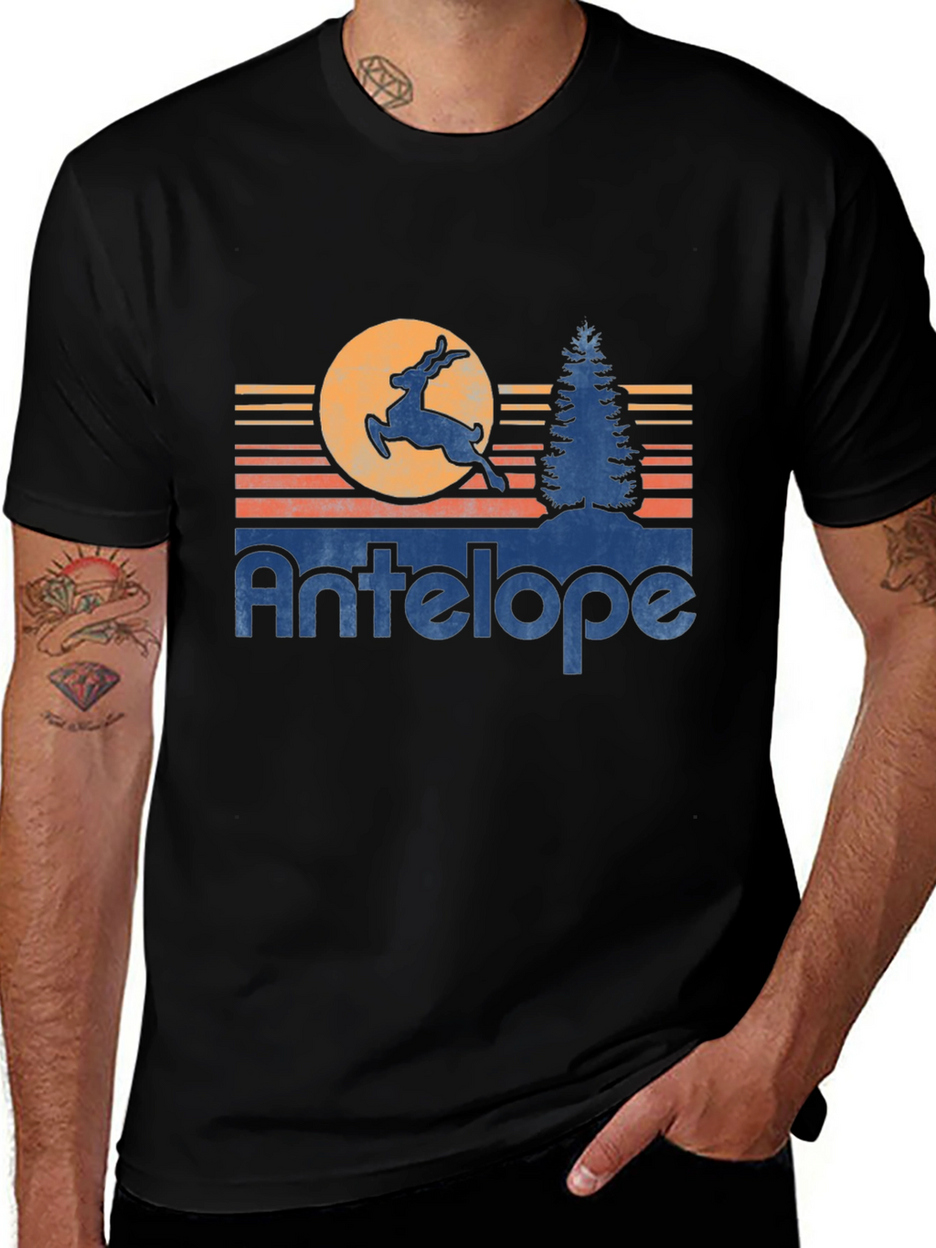 Retro Antelope Graphic Tee - Soft Cotton Blend