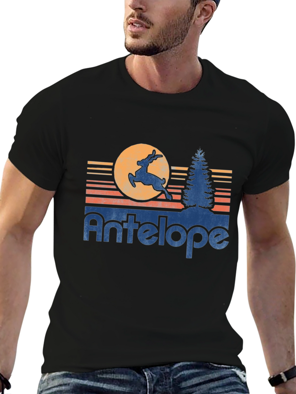 Retro Antelope Graphic Tee - Soft Cotton Blend