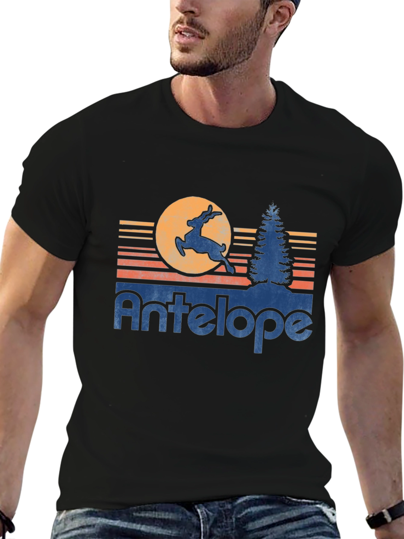 Retro Antelope Graphic Tee - Soft Cotton Blend