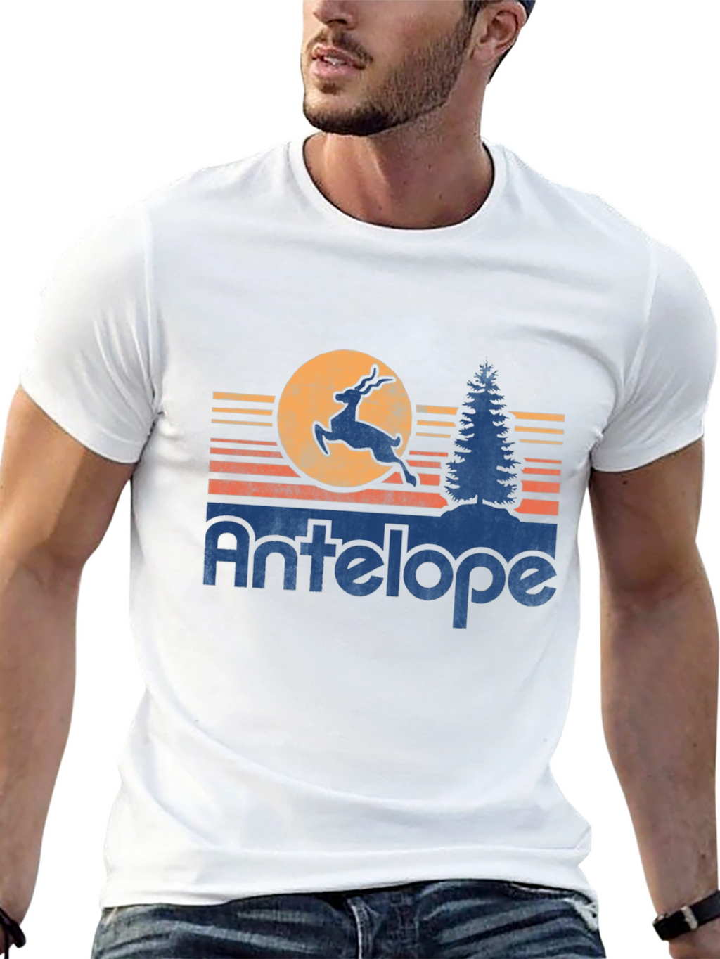 Retro Antelope Graphic Tee - Soft Cotton Blend