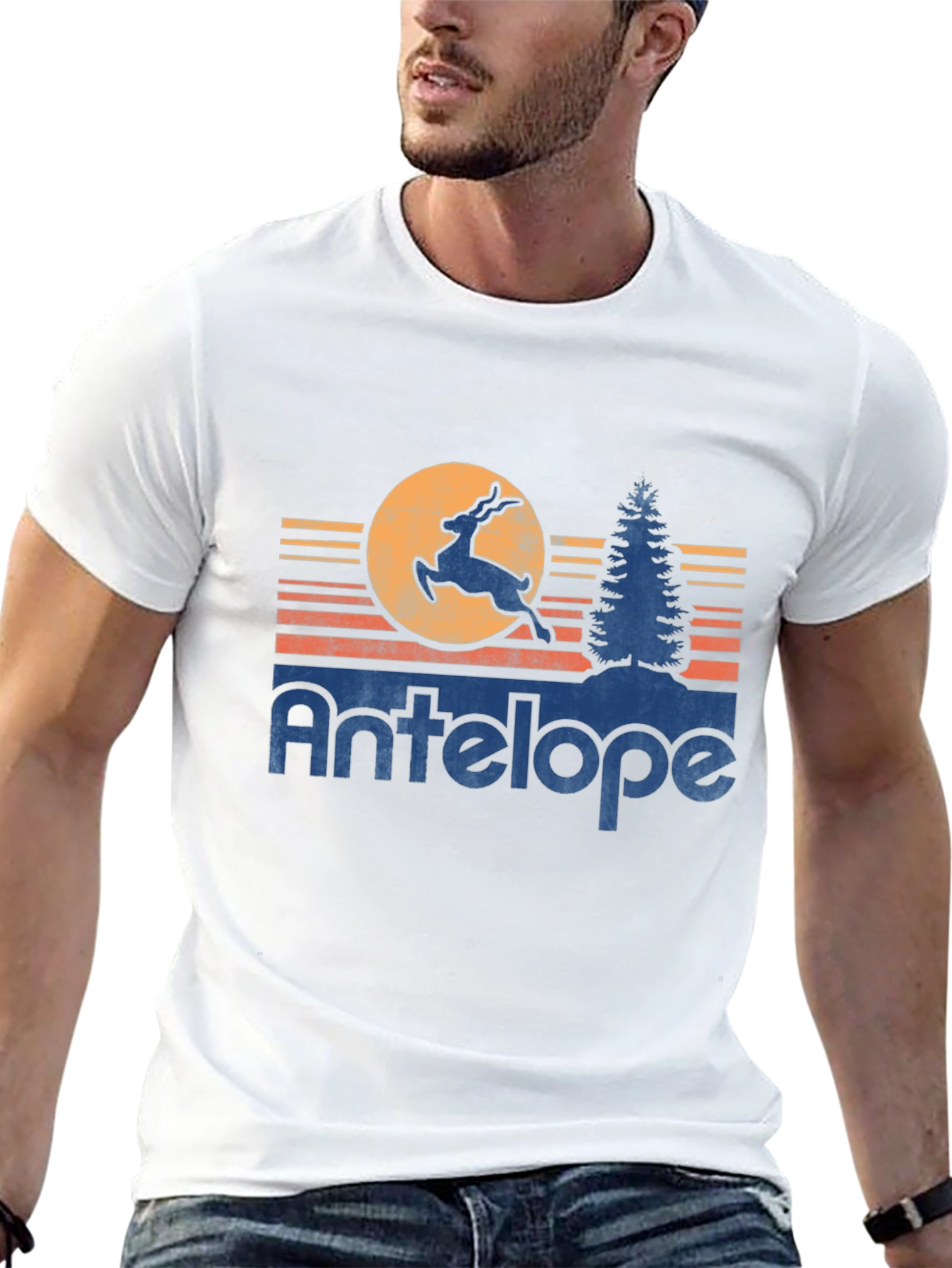 Retro Antelope Graphic Tee - Soft Cotton Blend