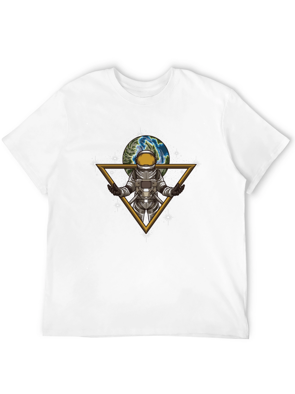 Astronaut Earth Graphic Tee - Stylish Space Design