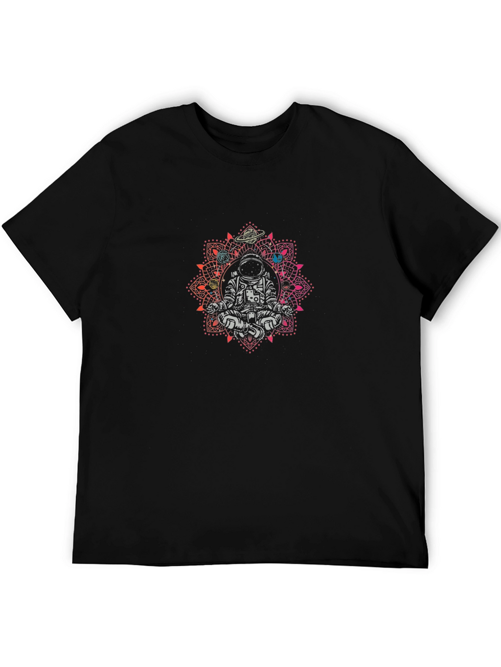Astronaut Mandala Black T-Shirt