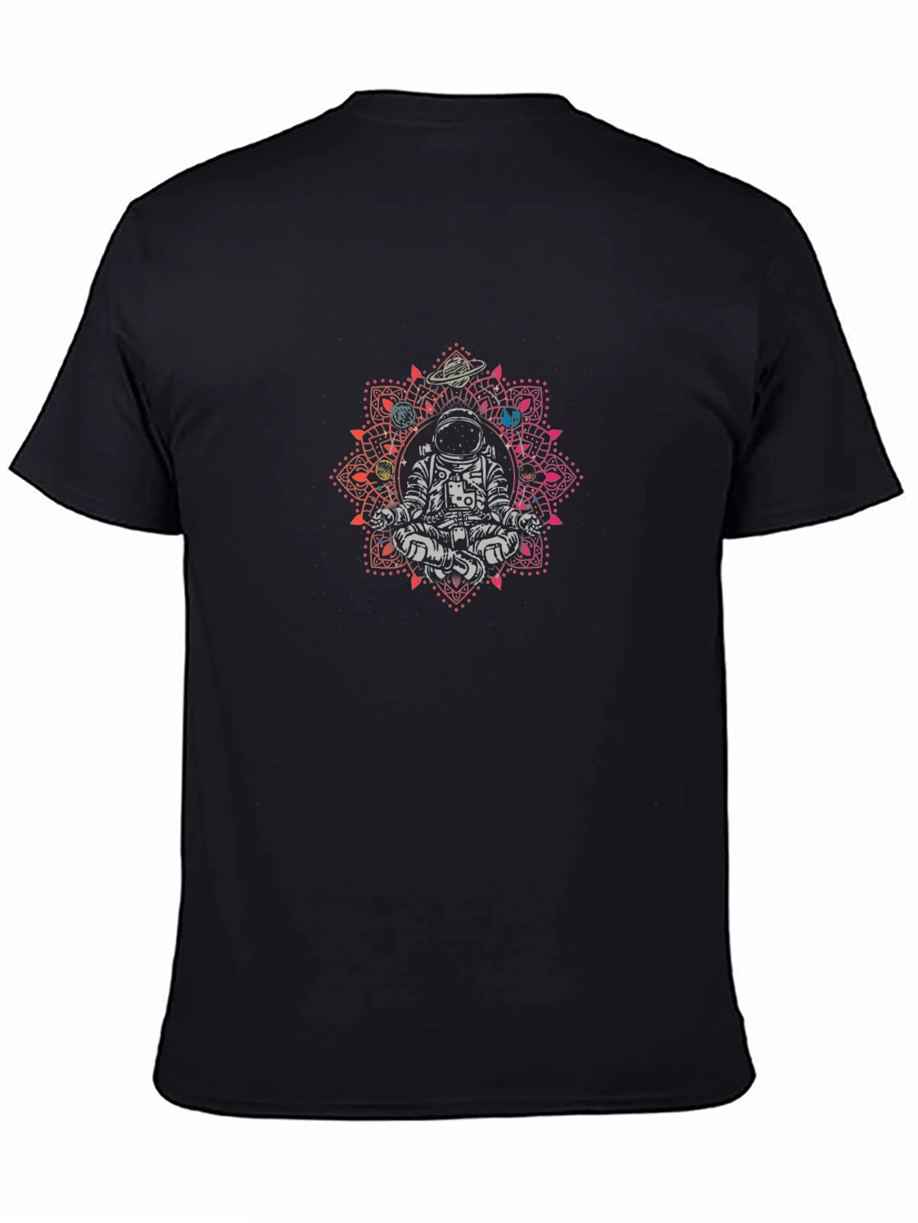 Astronaut Mandala Black T-Shirt