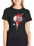 Cartoon Character Graphic Print Black T-Shirt