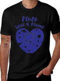 Pluto Still A Planet T-Shirt Space Heart Tee