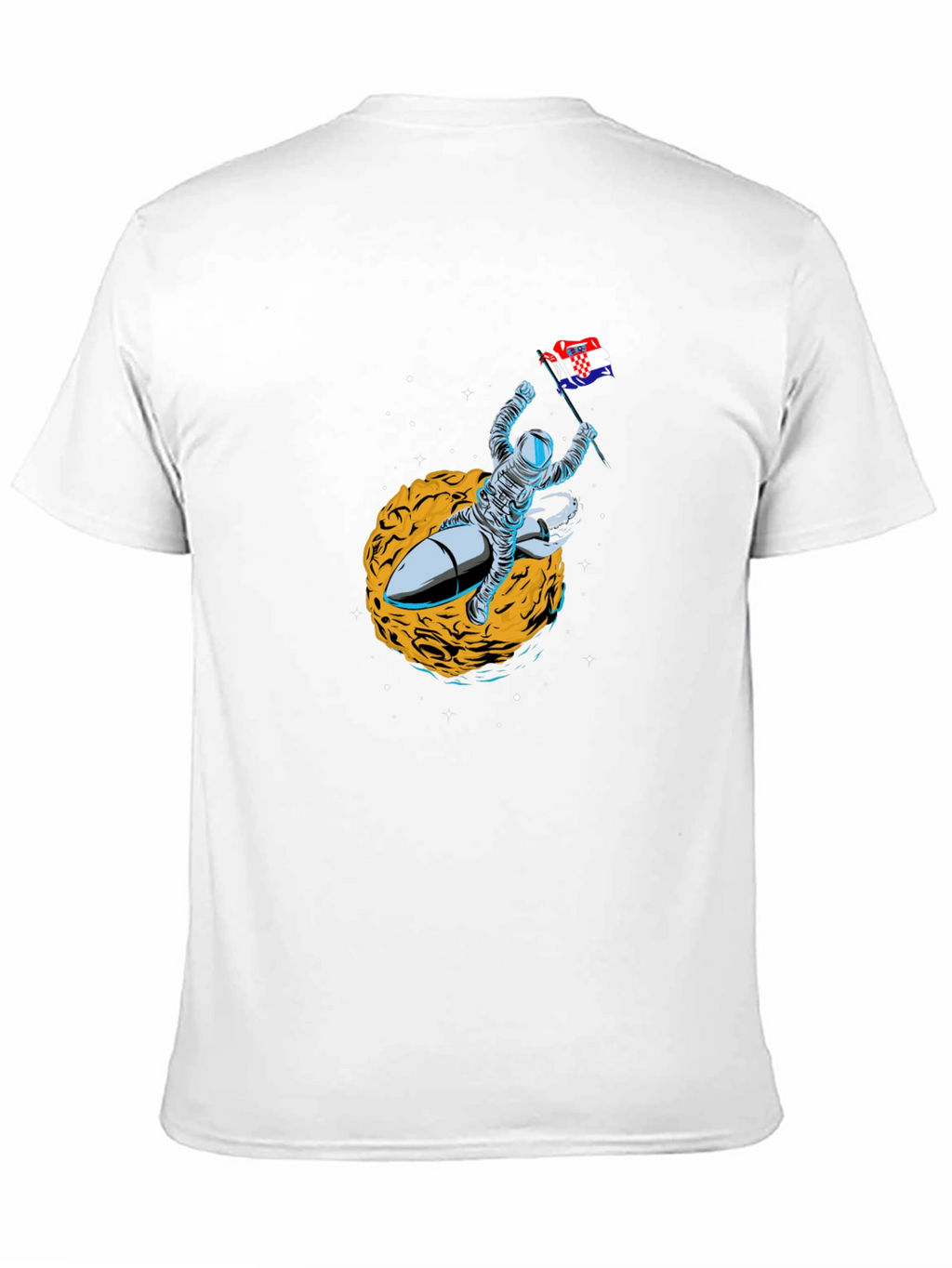 Astronaut Rocket Croatian Flag T-Shirt