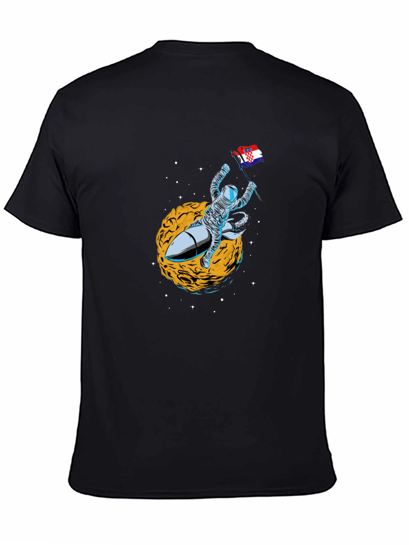 Astronaut Rocket Croatian Flag T-Shirt