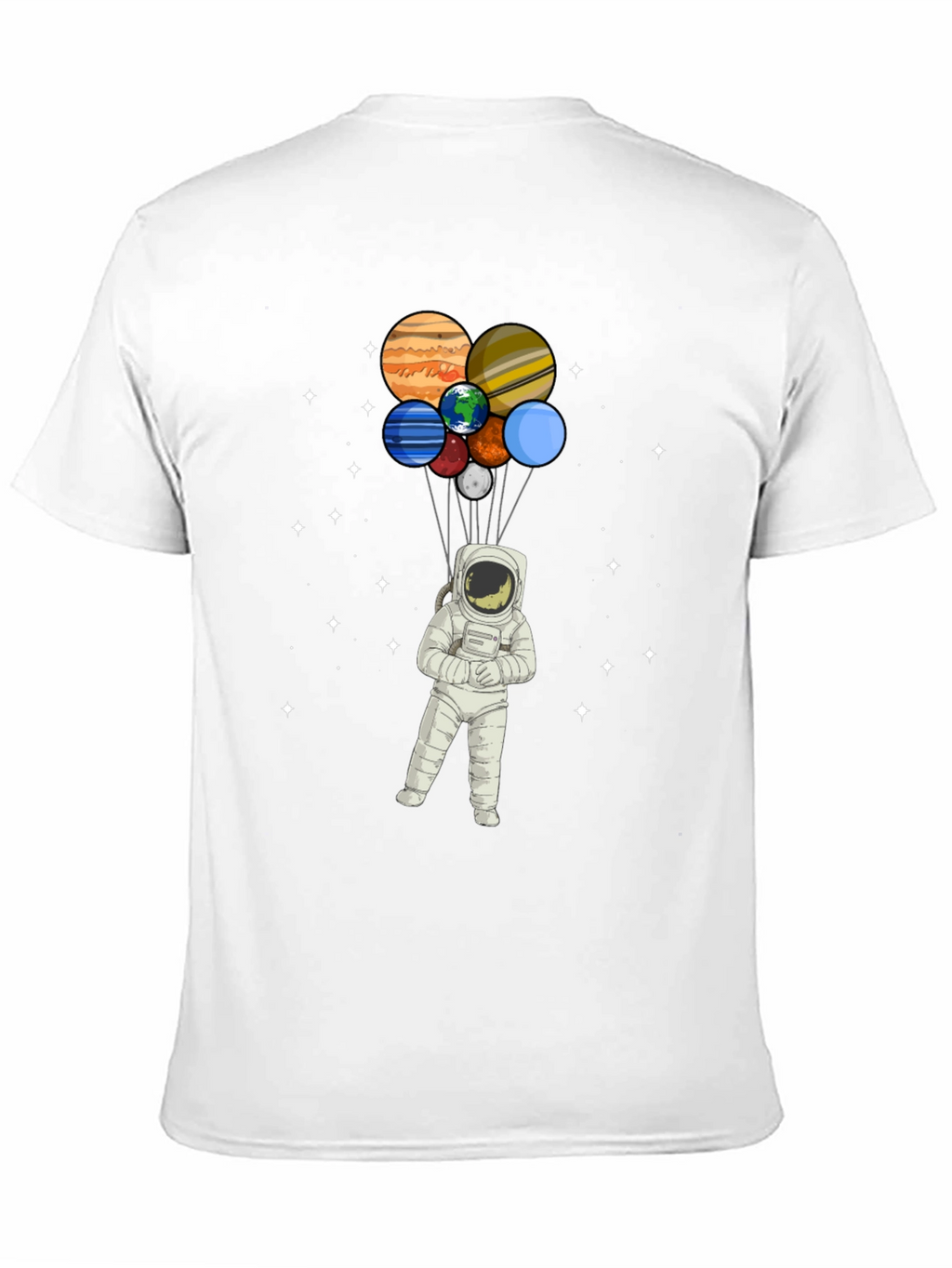Astronaut Planet Balloon Graphic Tee - Black