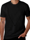 Mens Black Chain V-Neck T-Shirt