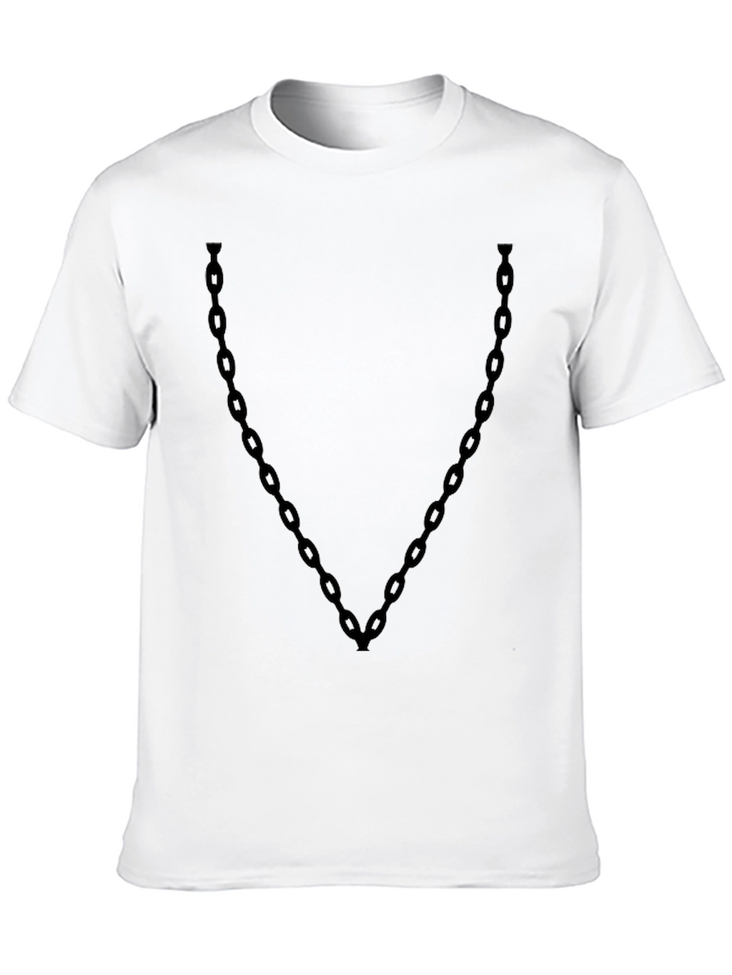 Mens Black Chain V-Neck T-Shirt