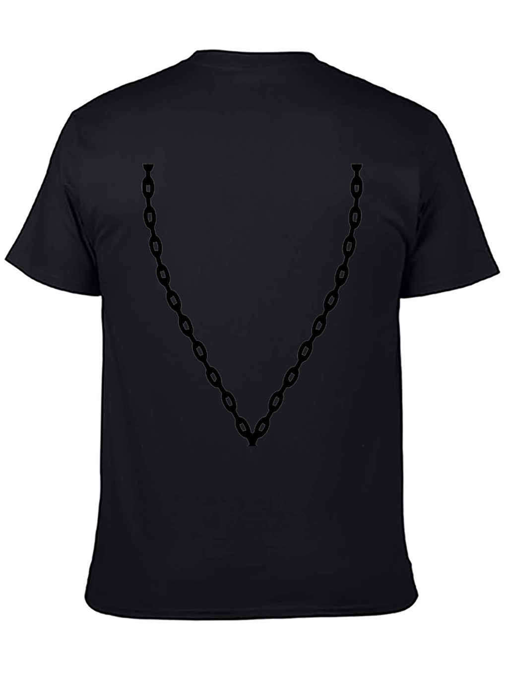 Mens Black Chain V-Neck T-Shirt