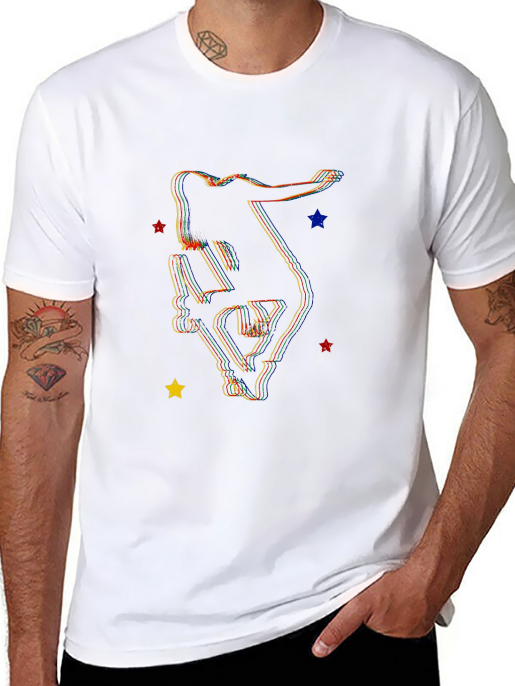 Skater Silhouette Graphic Tee - Trendy Style