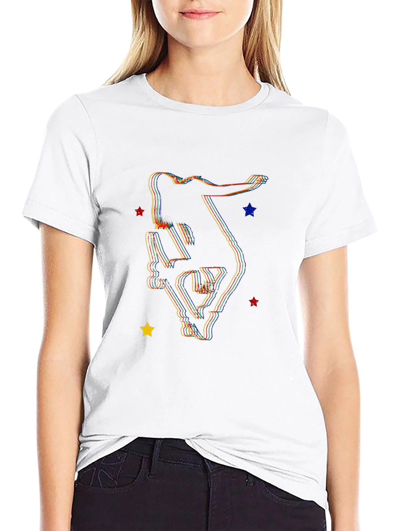 Skater Silhouette Graphic Tee - Trendy Style