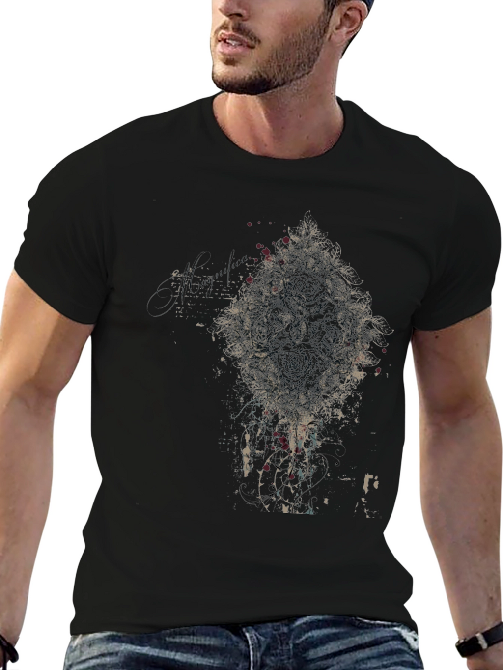 Abstract Graphic Black T-Shirt