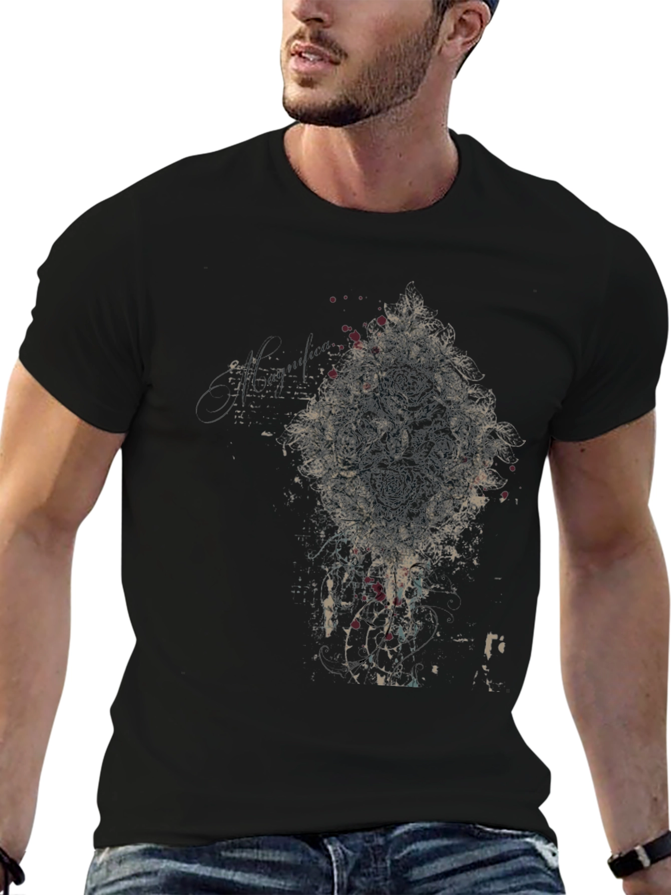 Abstract Graphic Black T-Shirt