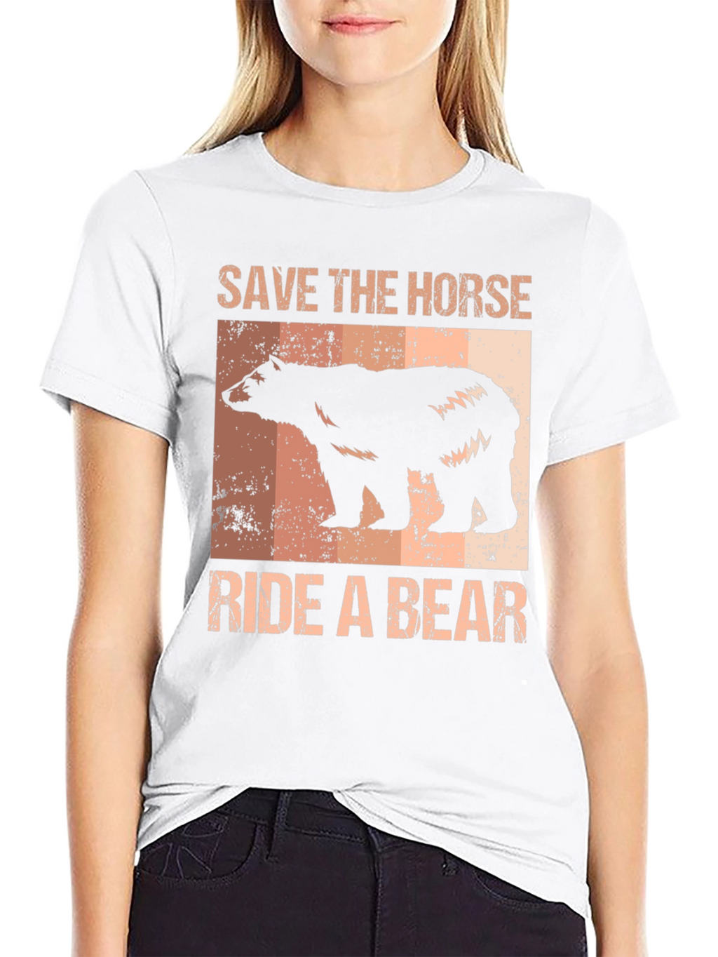 Save the Horse Ride a Bear Graphic T-Shirt
