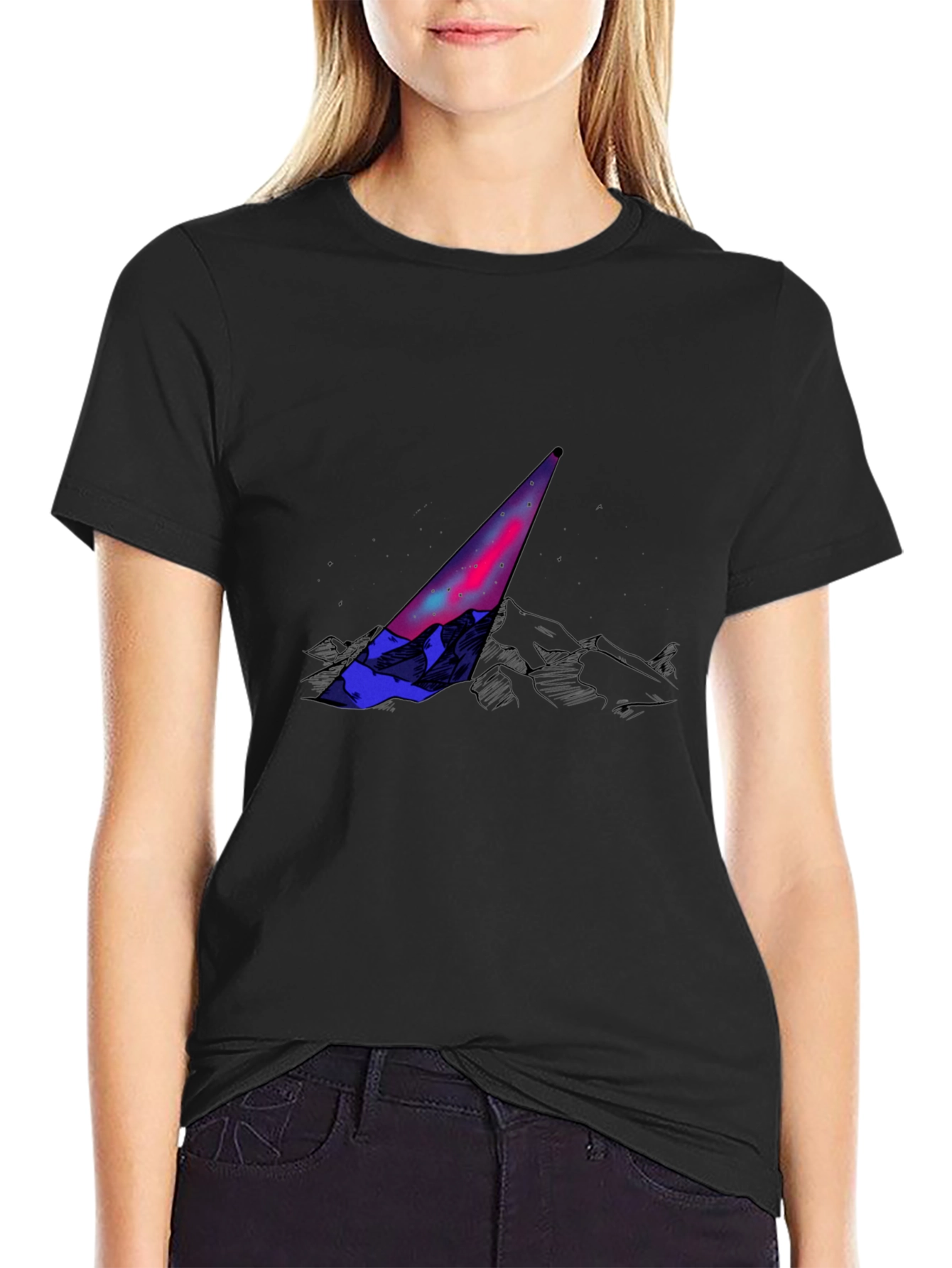Abstract Prism Graphic Tee - Mens Black T-Shirt