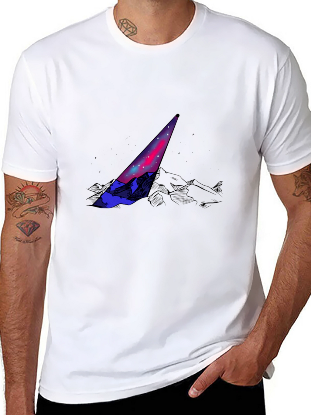 Abstract Prism Graphic Tee - Mens Black T-Shirt