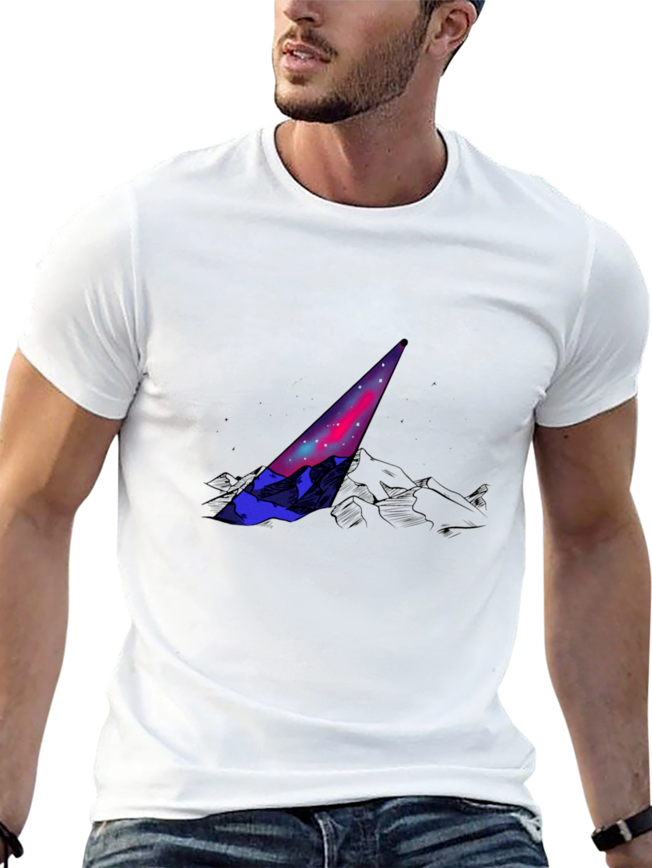 Abstract Prism Graphic Tee - Mens Black T-Shirt