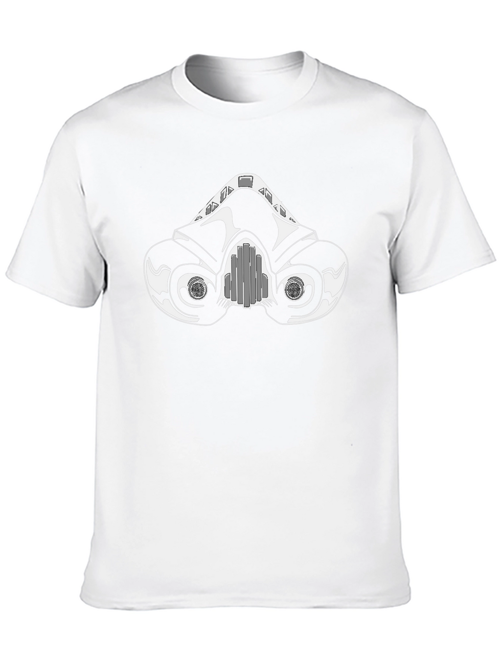 Black T-Shirt with Gas Mask Graphic Design
