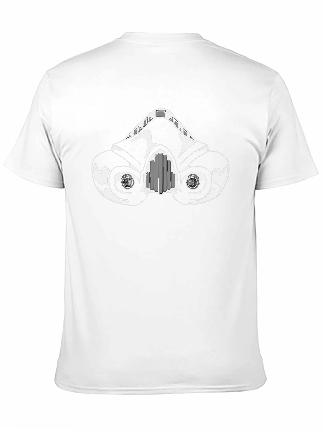 Black T-Shirt with Gas Mask Graphic Design