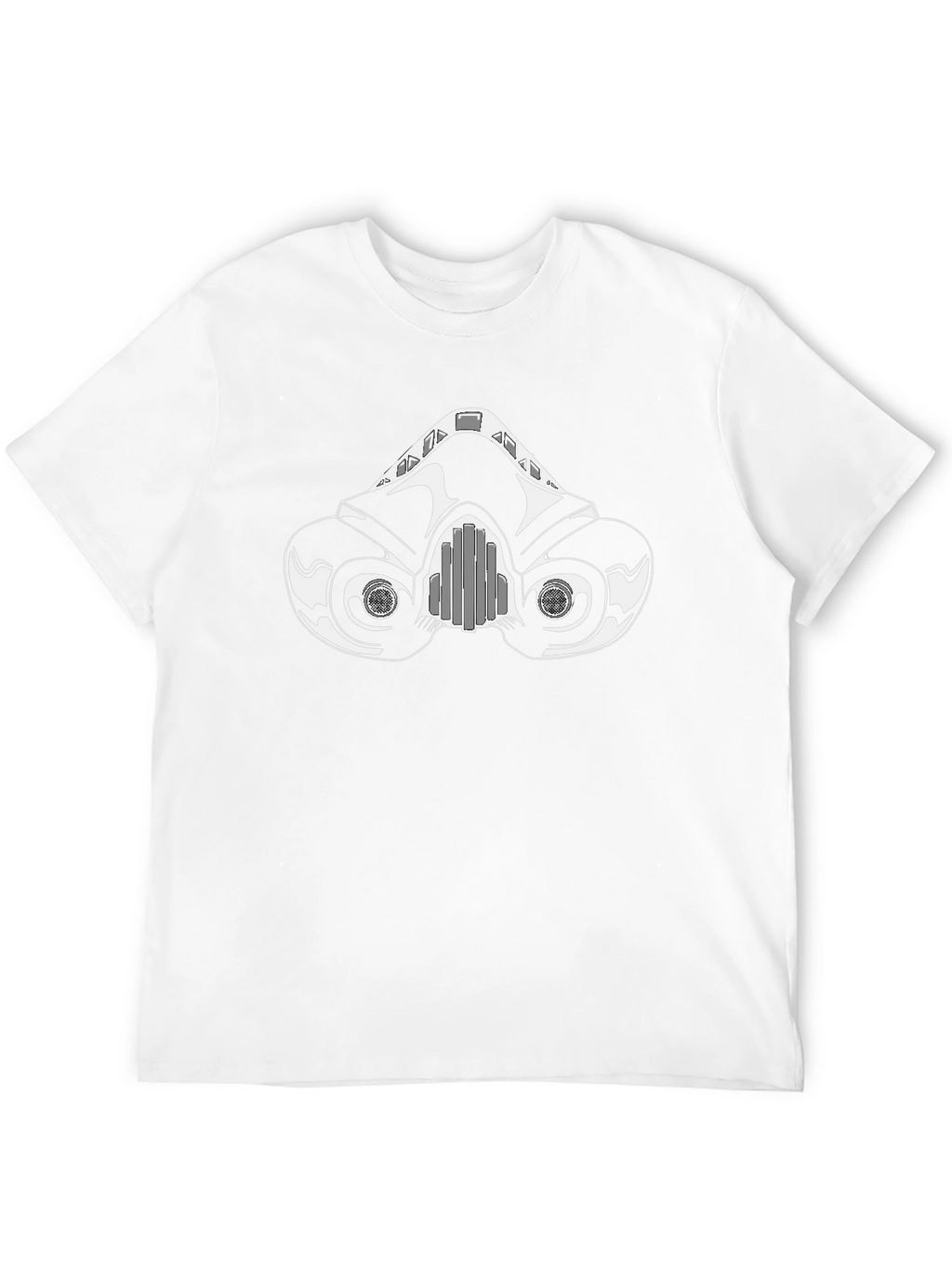 Black T-Shirt with Gas Mask Graphic Design
