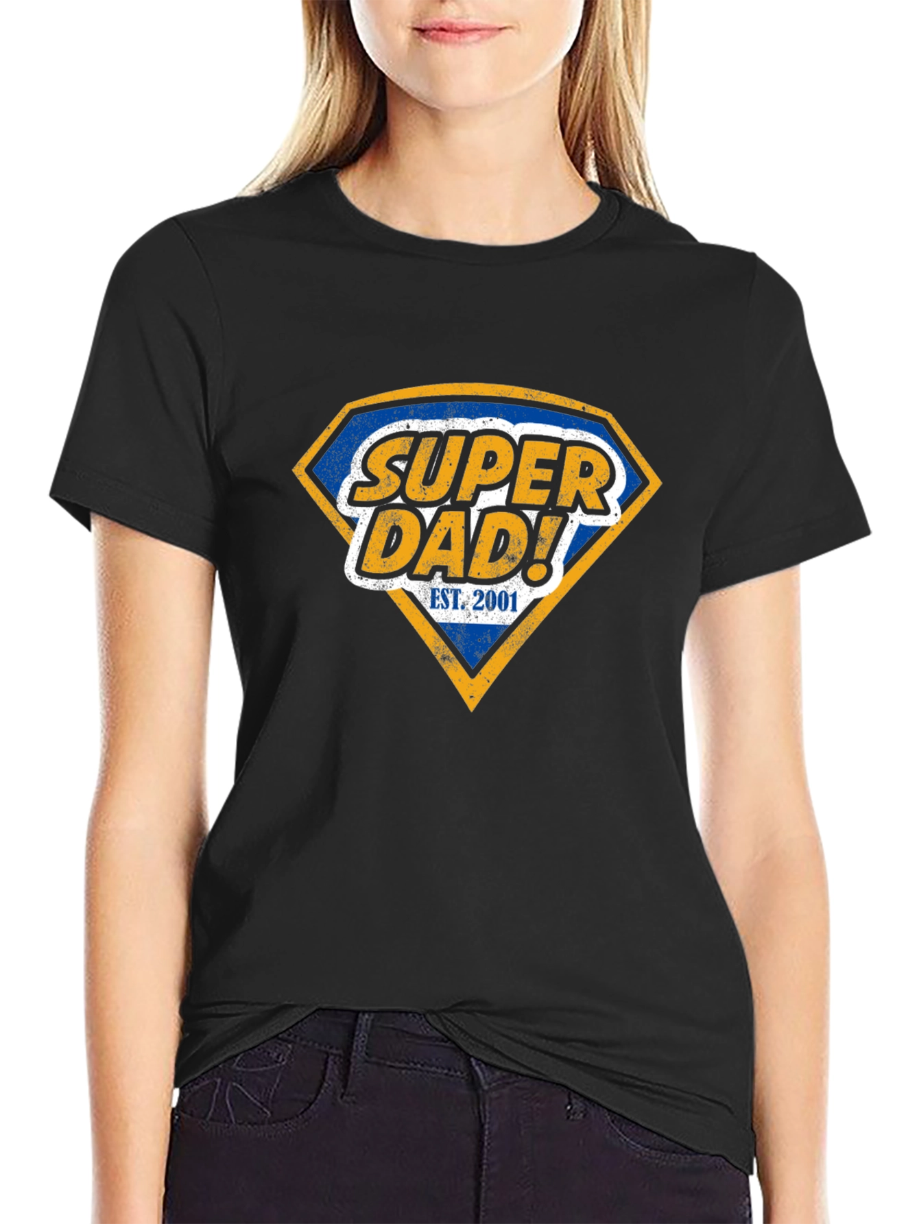 Super Dad! Est. 2001 Black Graphic T-Shirt