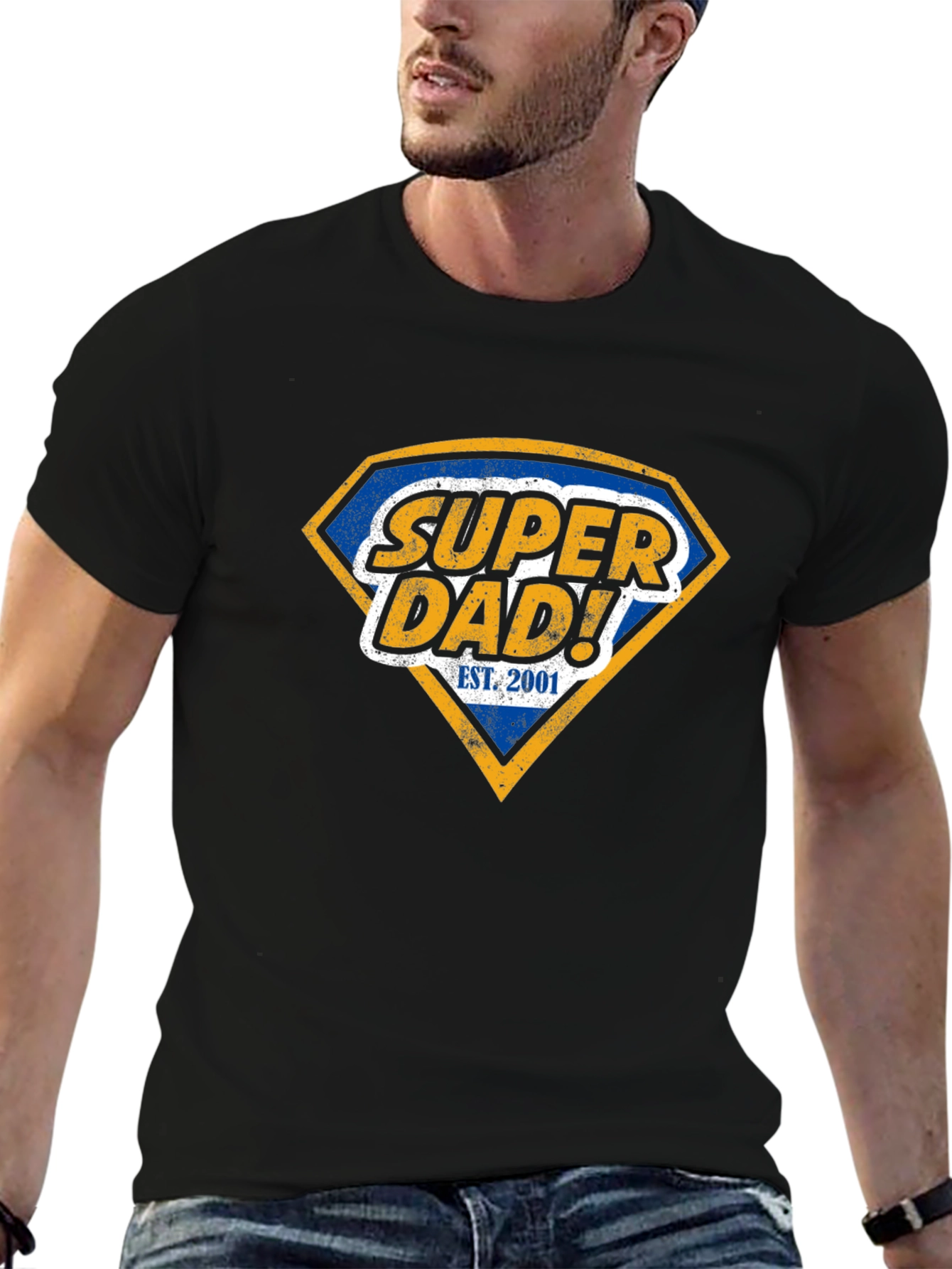 Super Dad! Est. 2001 Black Graphic T-Shirt