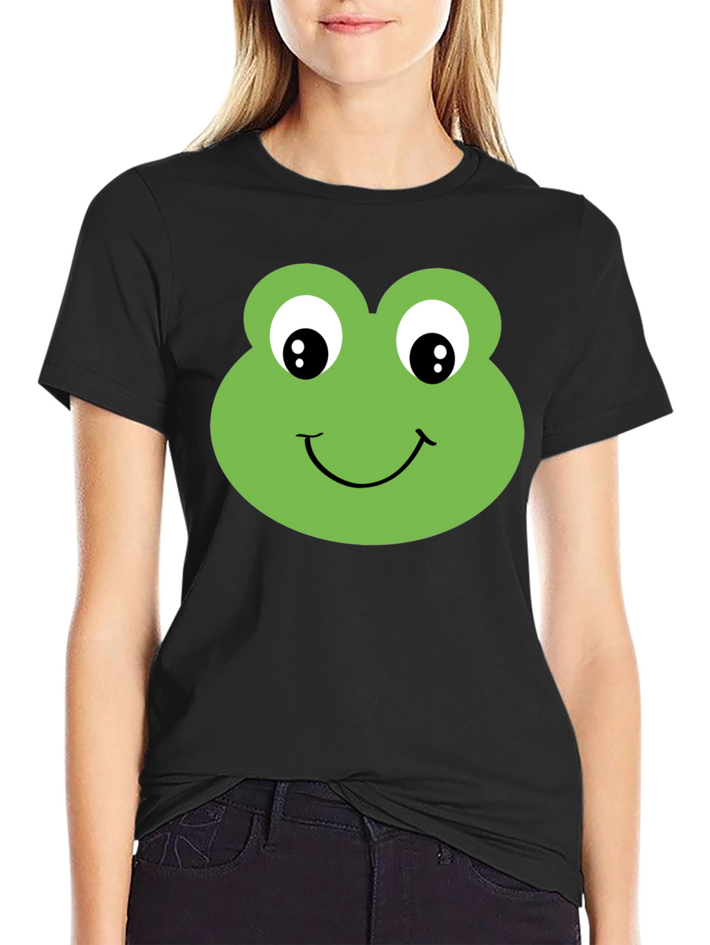 Frog Face Graphic T-Shirt - Black