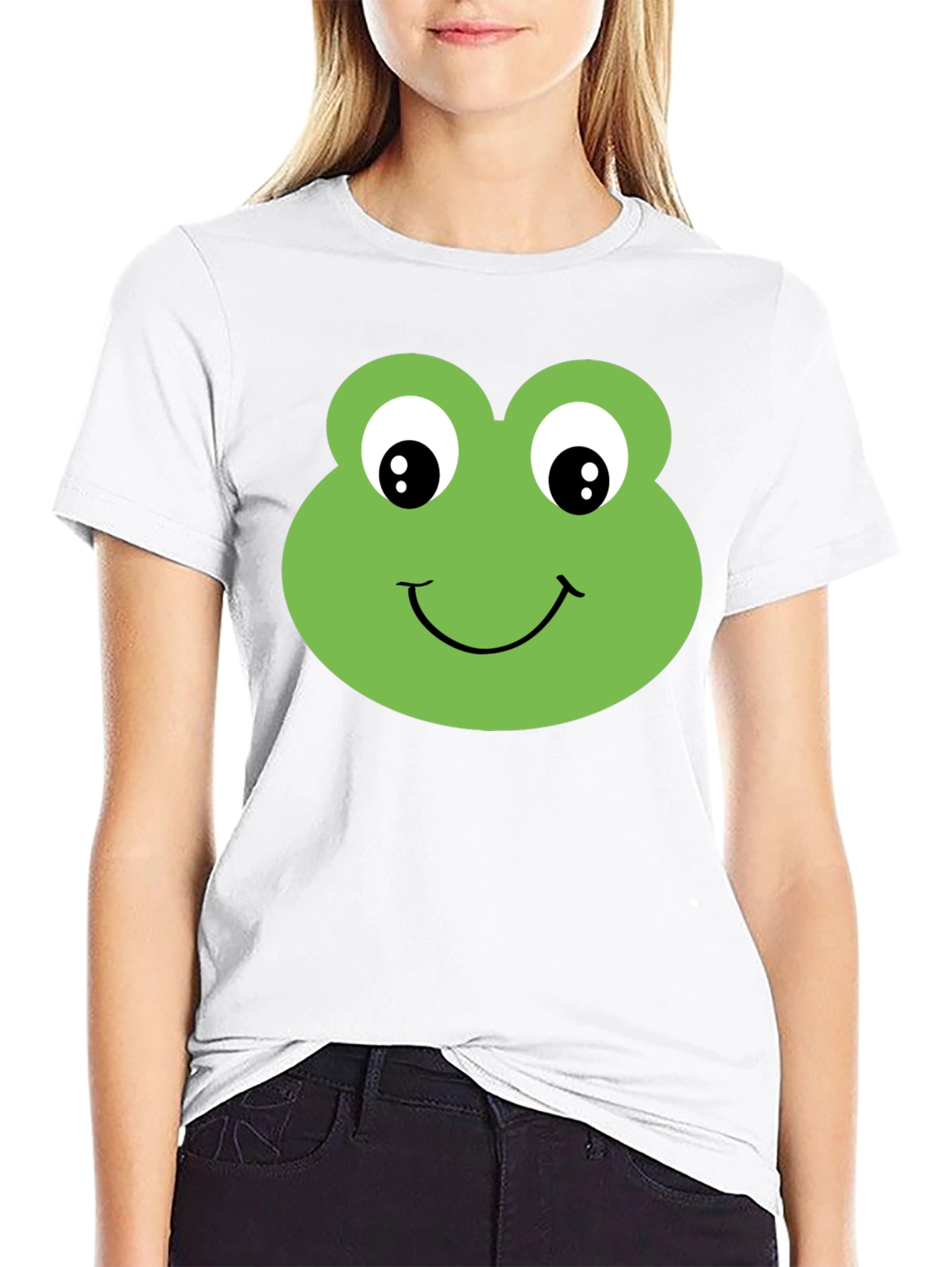 Frog Face Graphic T-Shirt - Black