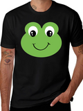 Frog Face Graphic T-Shirt - Black