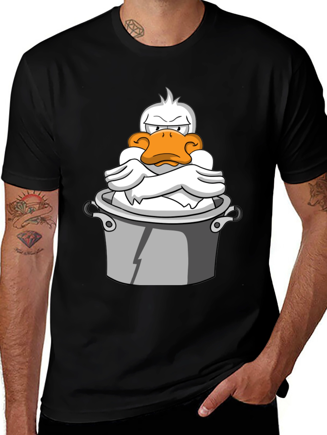Grumpy Duck in a Pot Graphic T-Shirt