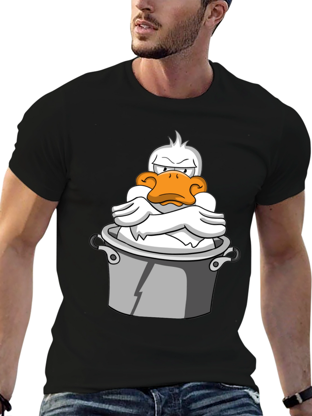 Grumpy Duck in a Pot Graphic T-Shirt