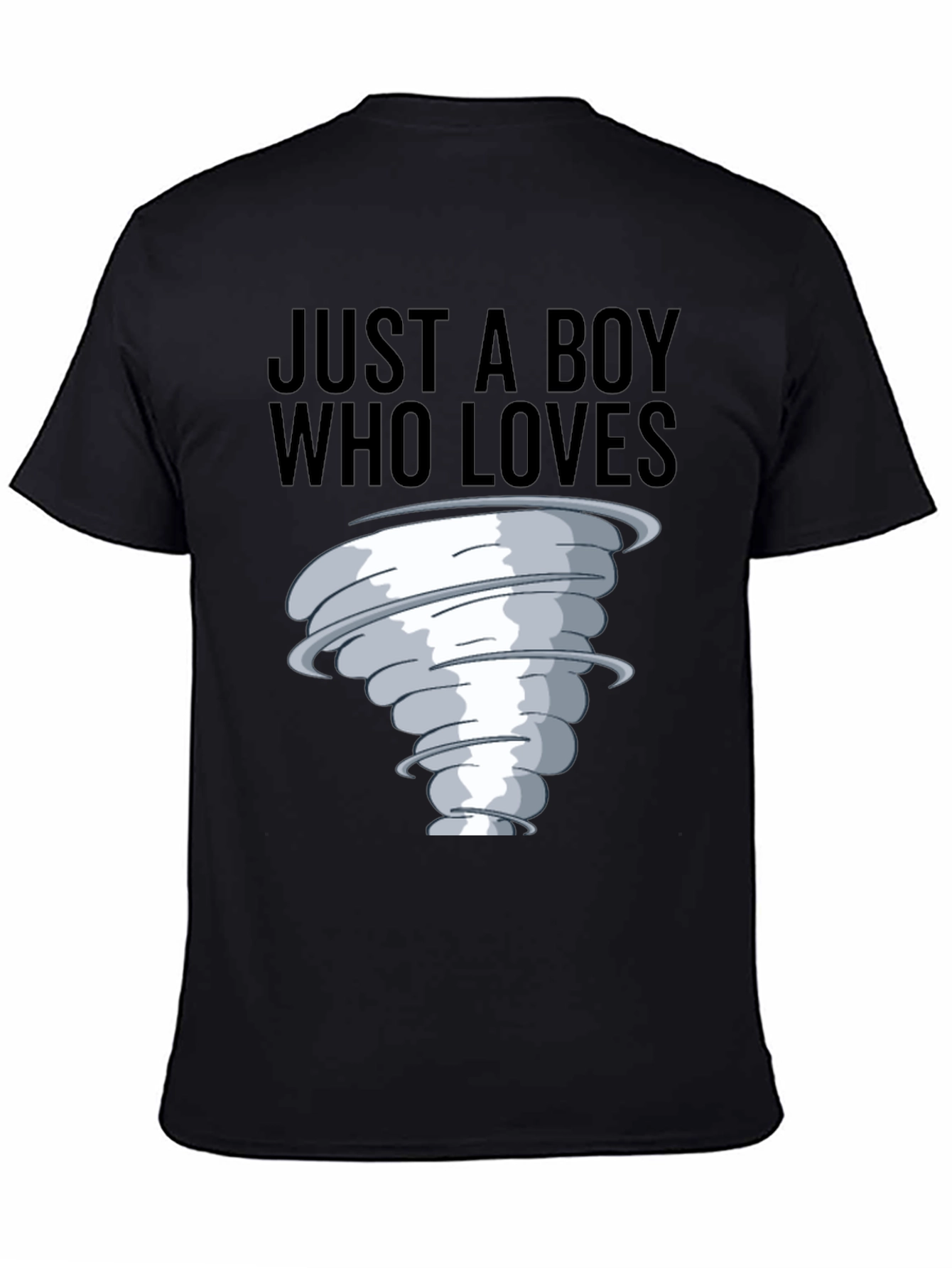 Boy Who Loves Tornado T-Shirt Black Cotton Tee