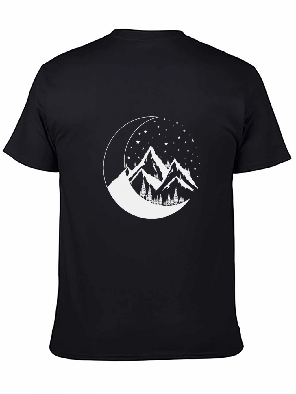 Mountain Moon Mens Graphic T-Shirt - Black