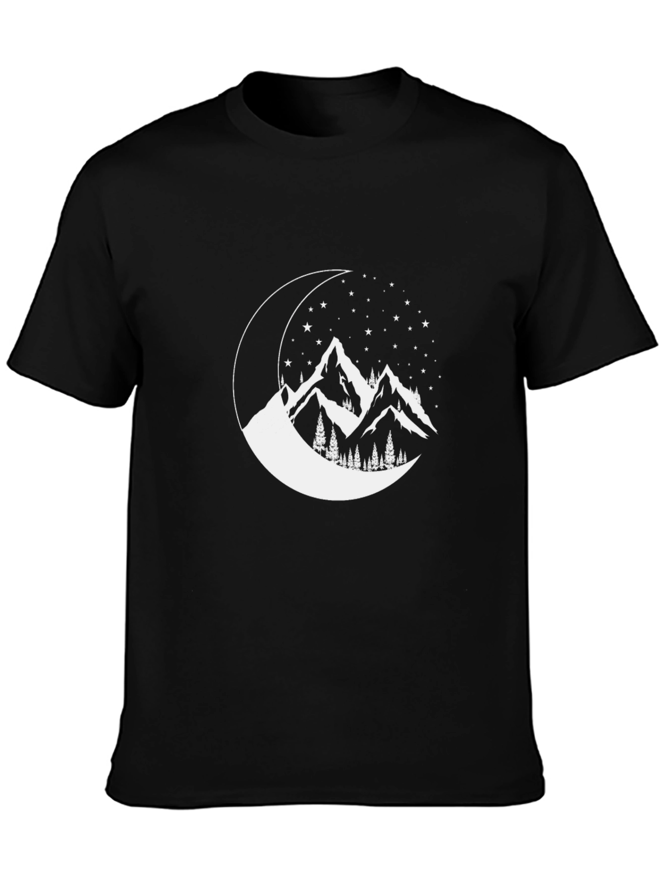 Mountain Moon Mens Graphic T-Shirt - Black