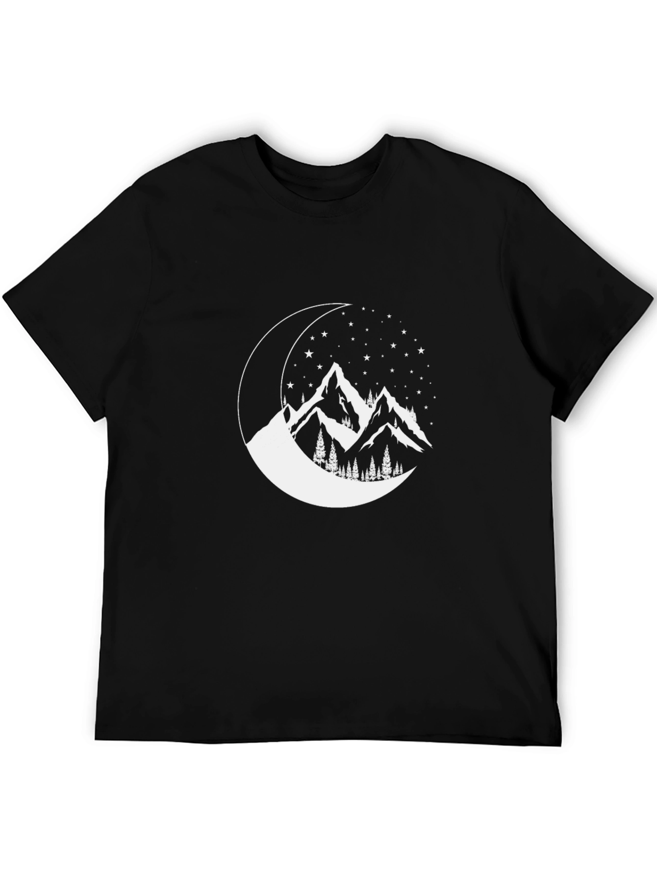 Mountain Moon Mens Graphic T-Shirt - Black