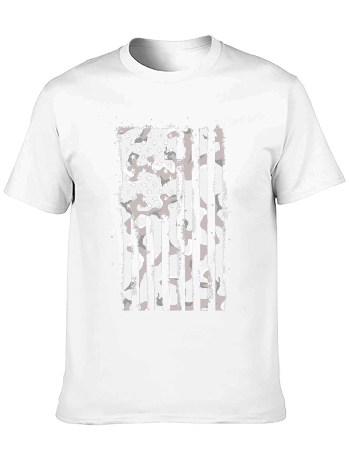 Distressed American Flag Camo Graphic T-Shirt