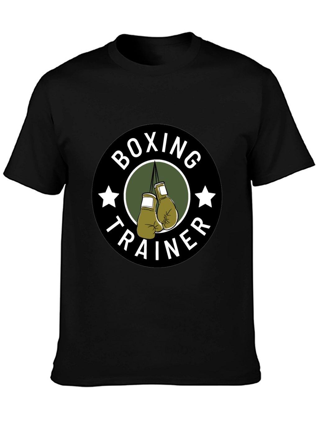 Boxing Trainer Graphic T-Shirt - Black Cotton Tee