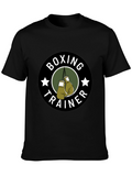 Boxing Trainer Graphic T-Shirt - Black Cotton Tee