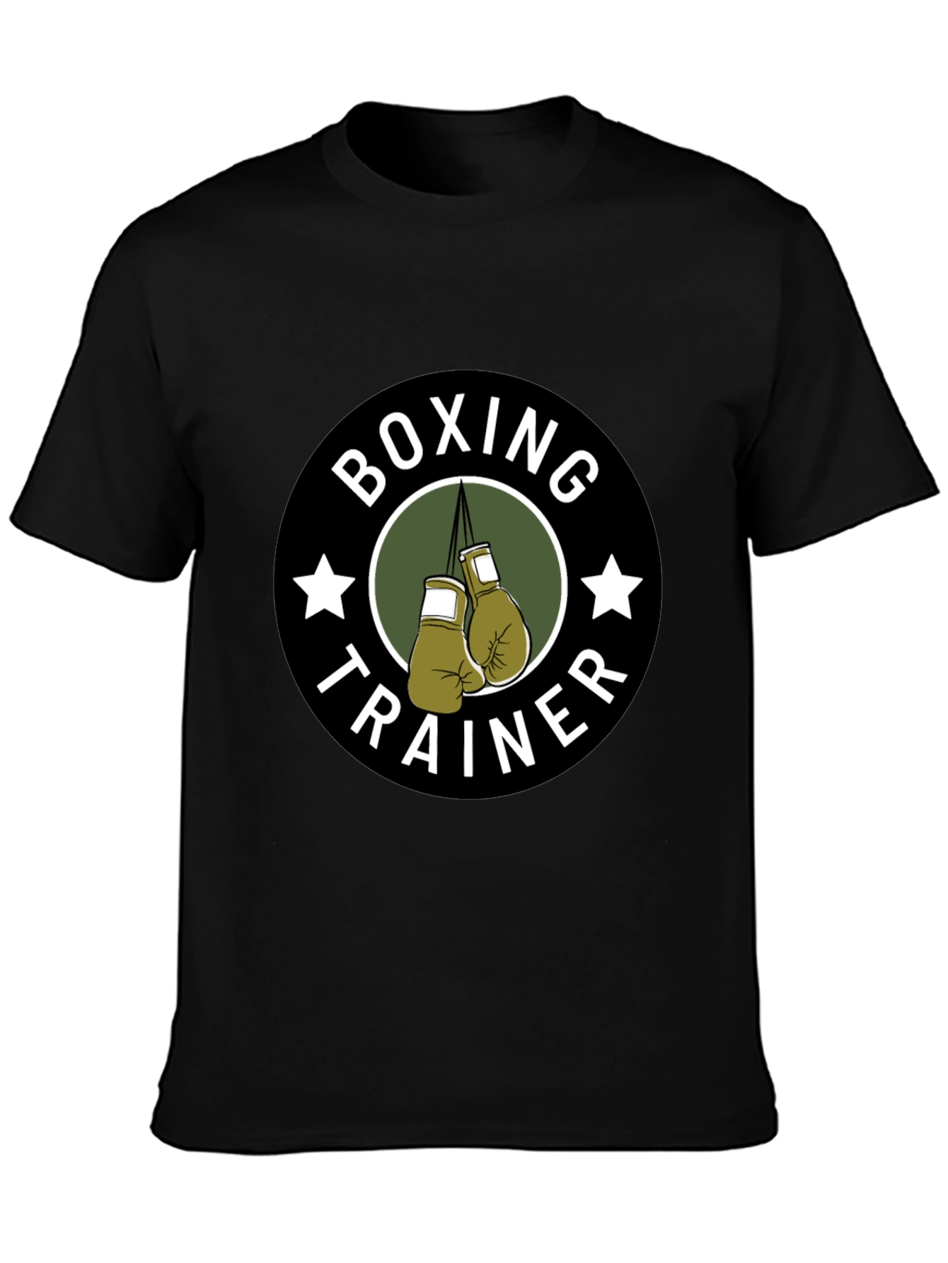 Boxing Trainer Graphic T-Shirt - Black Cotton Tee