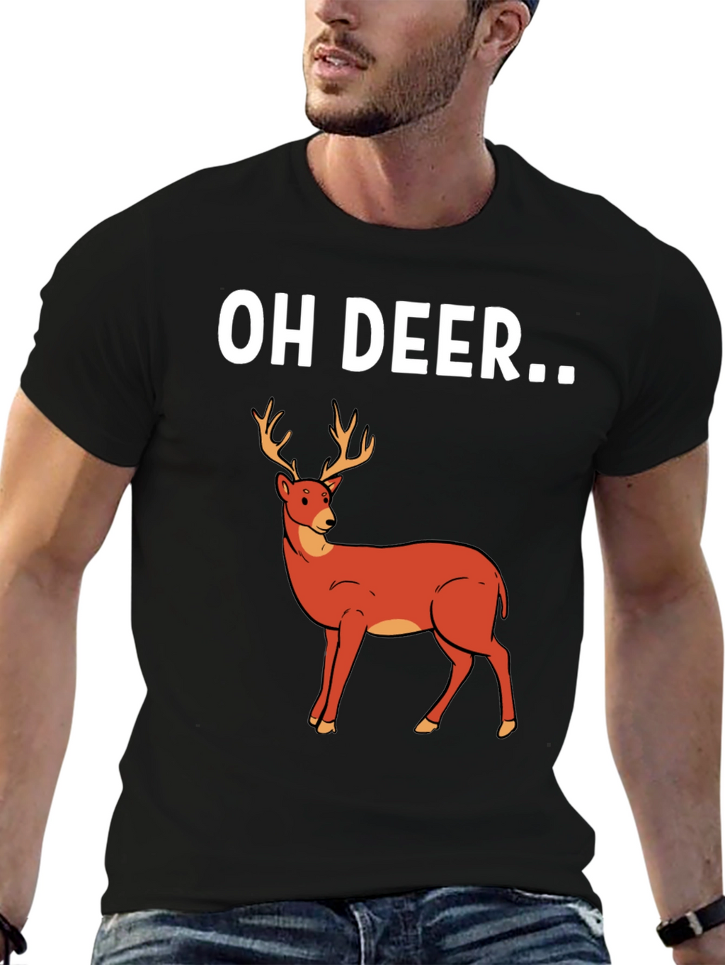Oh Deer Graphic T-Shirt - Novelty Tee