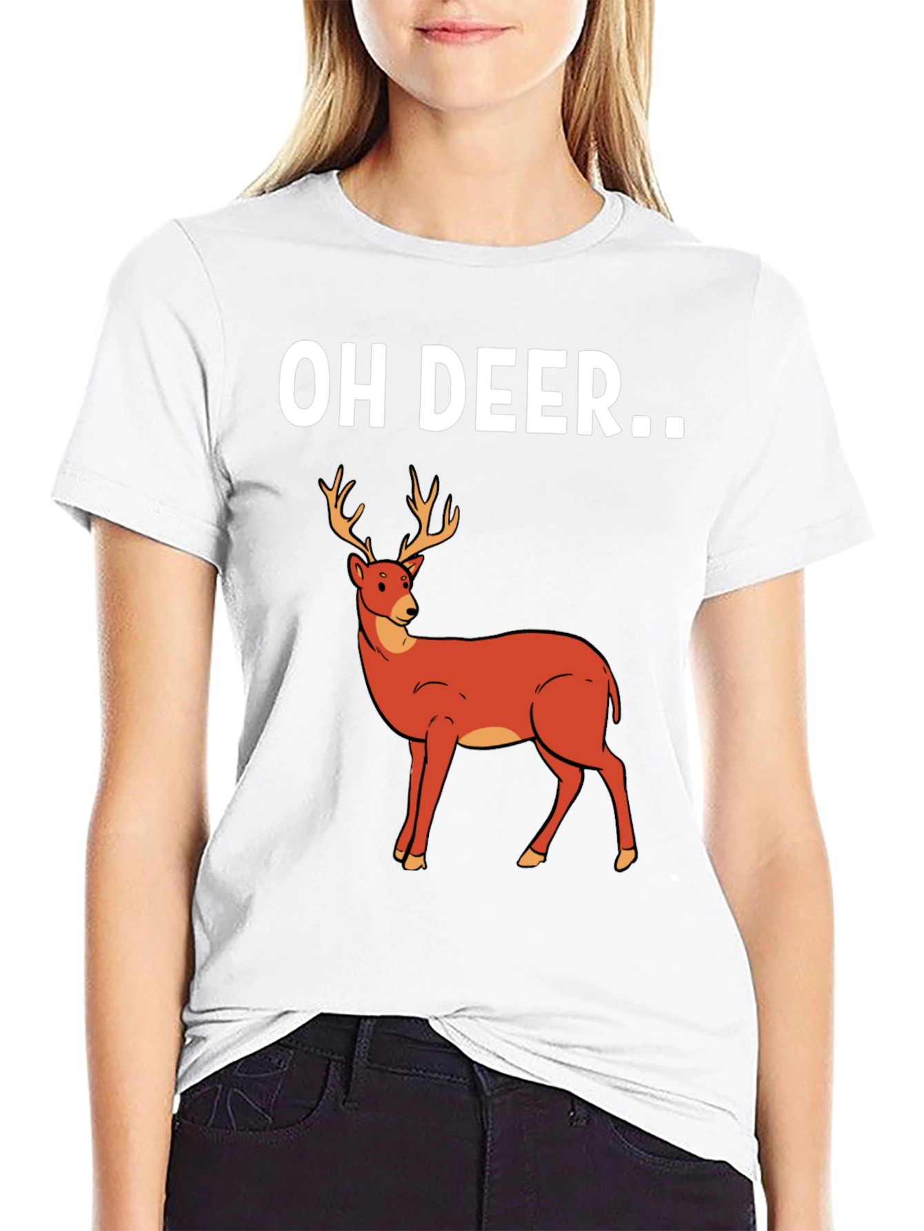 Oh Deer Graphic T-Shirt - Novelty Tee
