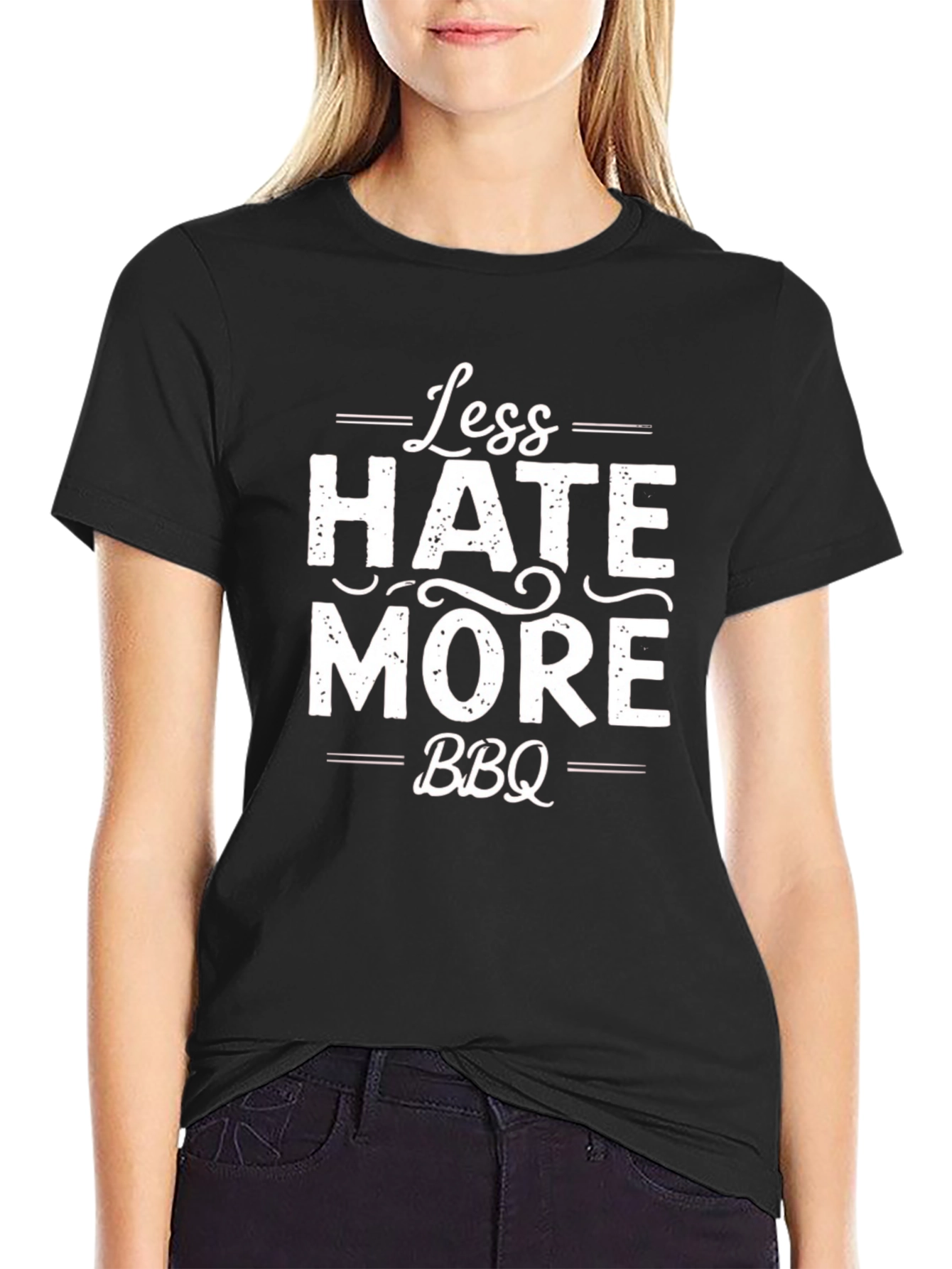 Less Hate More BBQ Graphic T-Shirt