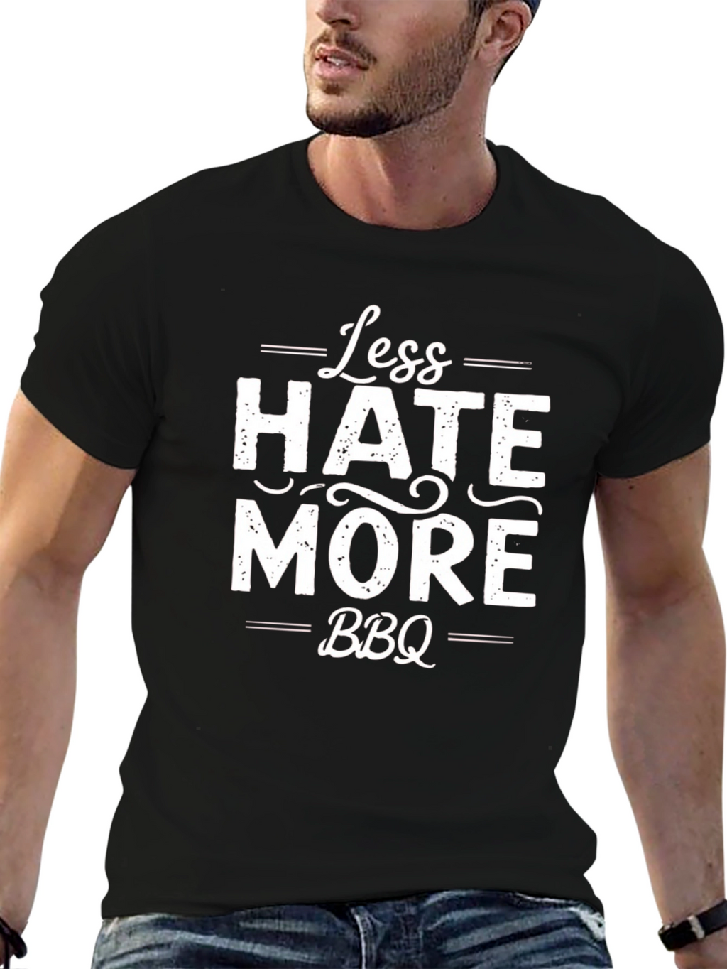 Less Hate More BBQ Graphic T-Shirt
