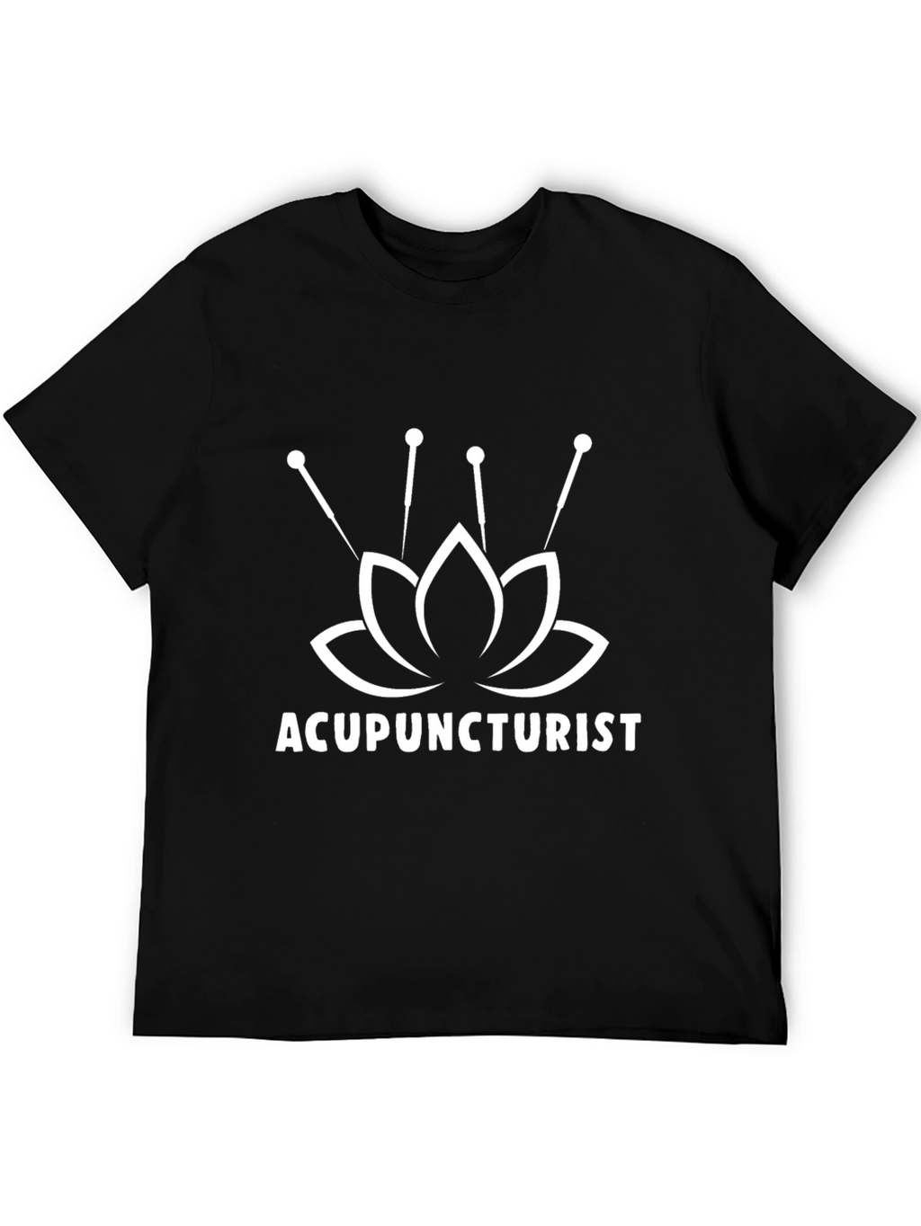 Acupuncturist Lotus Flower Black T-Shirt