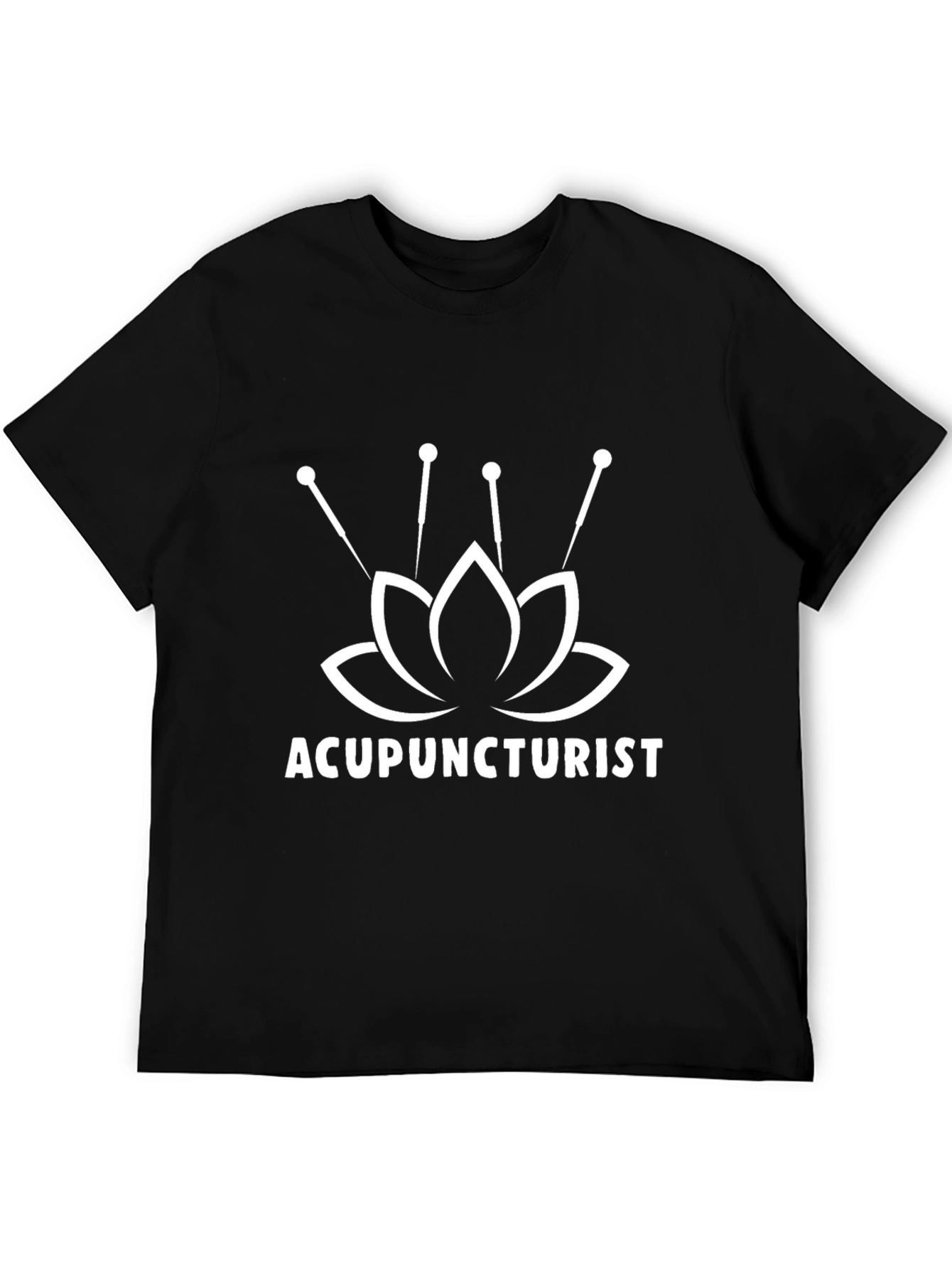 Acupuncturist Lotus Flower Black T-Shirt